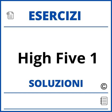 Soluzioni Libro High Five 1 Book Me Net