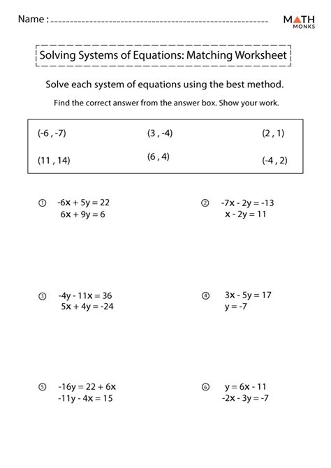 Solve System Of Equations Worksheet And Solutions Solving Systems Of Equations Practice Worksheet - Solving Systems Of Equations Practice Worksheet