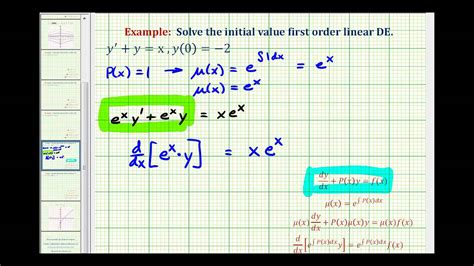 solve the initial value problem first order differential equation