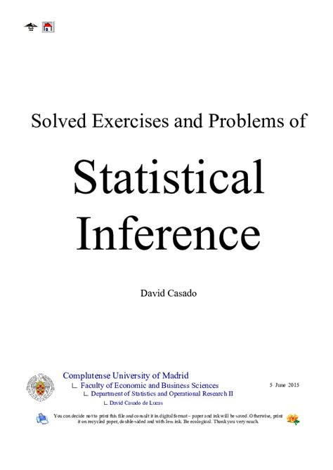 solved exercises and problems of statistical inference