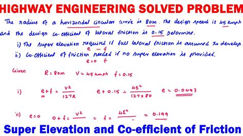 Solved Problem Highway Engineering
