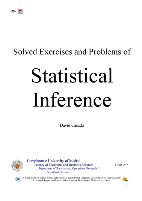 Read Solved Exercises And Problems Of Statistical Inference 