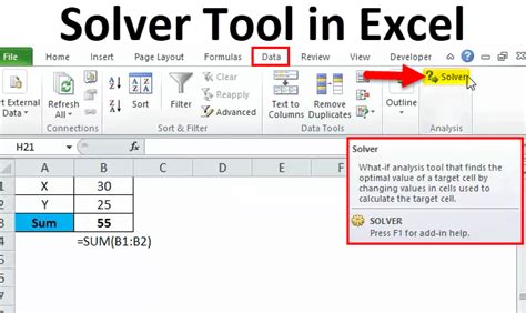 solver button excel