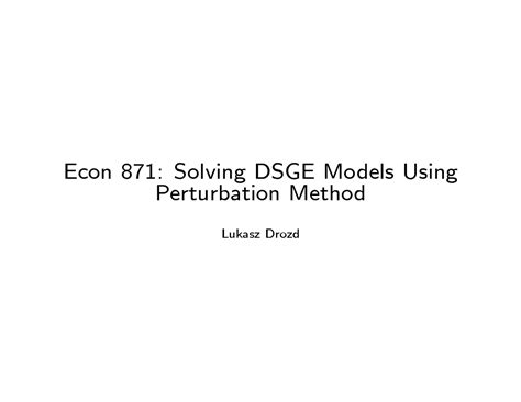 Solving Dsge Models With Perturbation Methods And A Change
