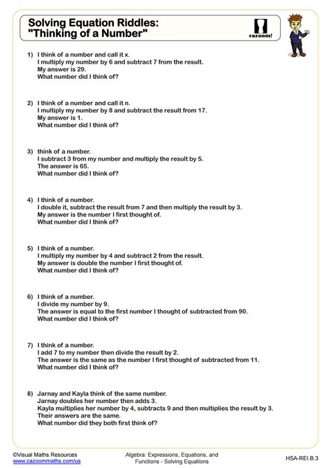 Solving Equations With Riddles