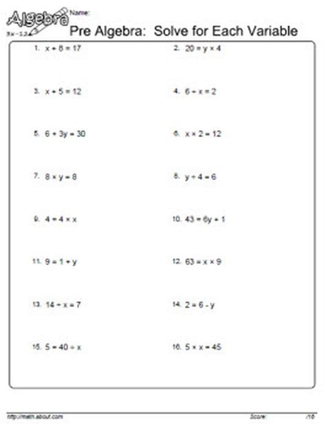 Solving Equations Worksheets Solving Single Variable Equations Worksheet - Solving Single Variable Equations Worksheet