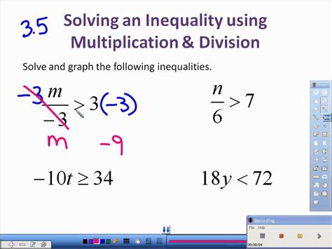 Solving Inequalities By Multiplying And Dividing Pre Algebra Multiplication And Division Inequalities - Multiplication And Division Inequalities