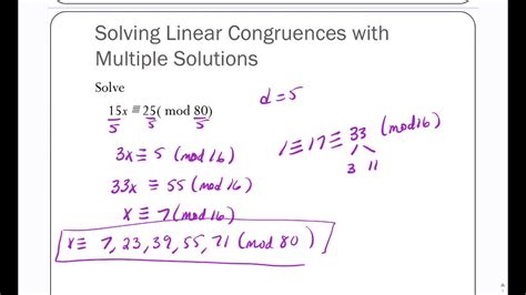 Solving Linear Congruences By Hand Modular Fractions And Congruent Fractions - Congruent Fractions