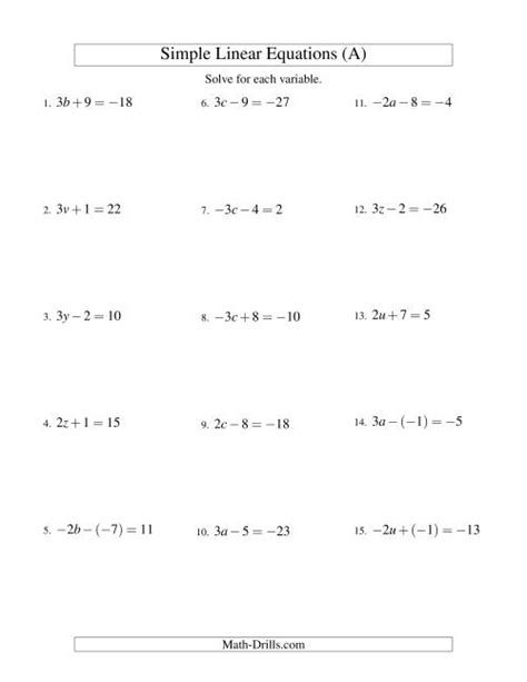 Solving Linear Equations Including Negative Values Form Ax Algebra Solving For X Worksheet - Algebra Solving For X Worksheet