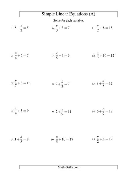 Solving Linear Equations With Fractions Worksheet   Solving Two Step Equations With Fractions Worksheets Algebra - Solving Linear Equations With Fractions Worksheet