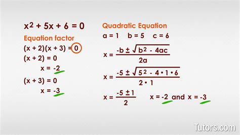 Solving Quadratic Equations By Formula Answer Key