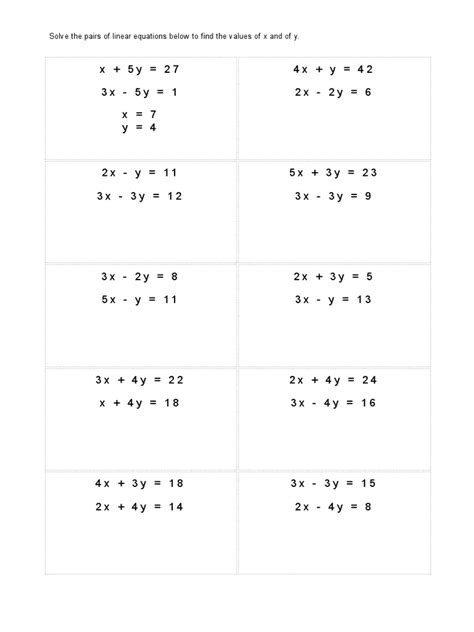 Solving Simultaneous Equations Worksheet Generator Simultaneous Linear Equations Worksheet - Simultaneous Linear Equations Worksheet