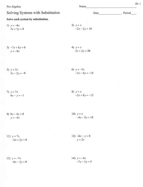 Solving Systems Of Equations Algebraically Worksheet Solving Systems Of Equations Practice Worksheet - Solving Systems Of Equations Practice Worksheet