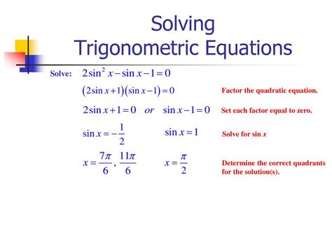 solving trigonometric equations