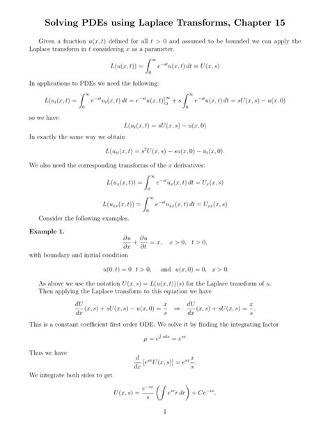 Download Solving Pdes Using Laplace Transforms Chapter 15 