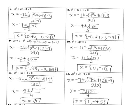 Full Download Solving Quadratic Equations By Formula Answer Key 