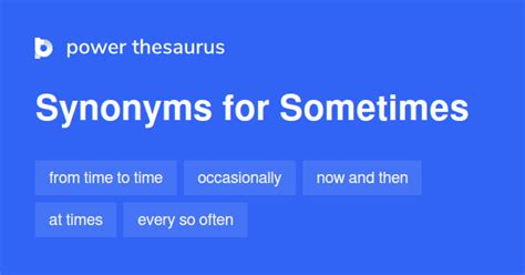 Sometimes Thesaurus