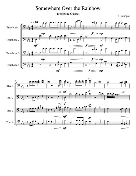 Somewhere Over The Rainbow Quartet Sheet Music
