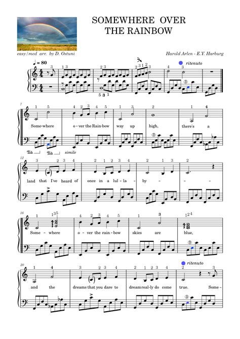 Somewhere Over The Rainbow Sheet Music For Ukulele