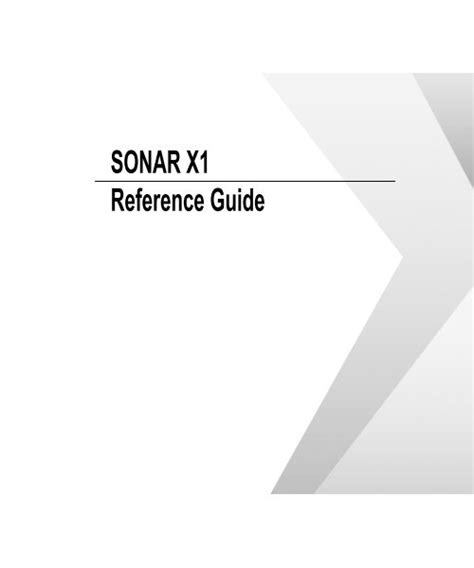 Read Sonar X1 Reference Guide 