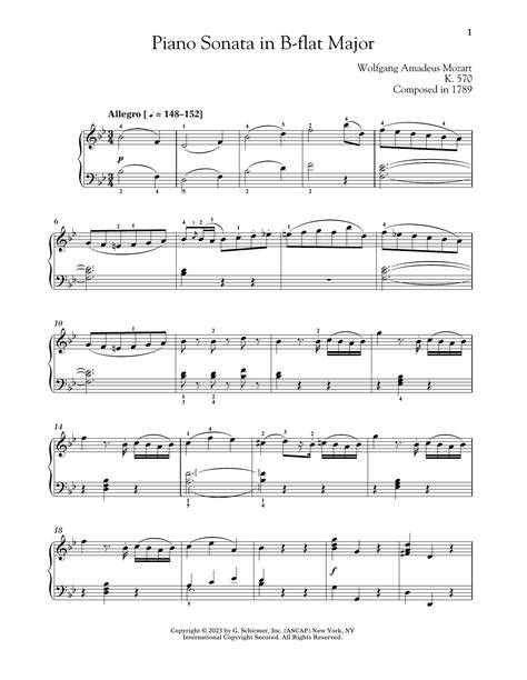 sonata in b flat major