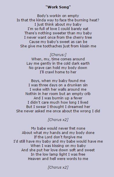 Song Lyrics Work
