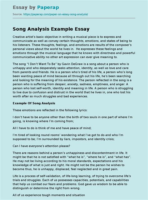 Download Song Analysis Paper 