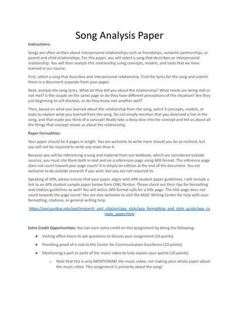 Download Song Analysis Paper 