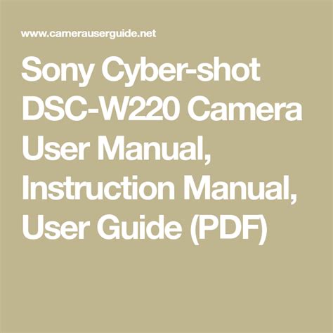 Read Sony Cybershot User Guide 