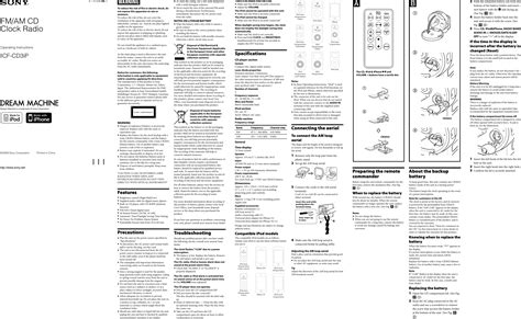 Read Sony Icf Cd3Ip Manual 