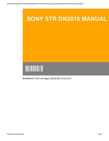 Download Sony Str Dn2010 Manual File Type Pdf 