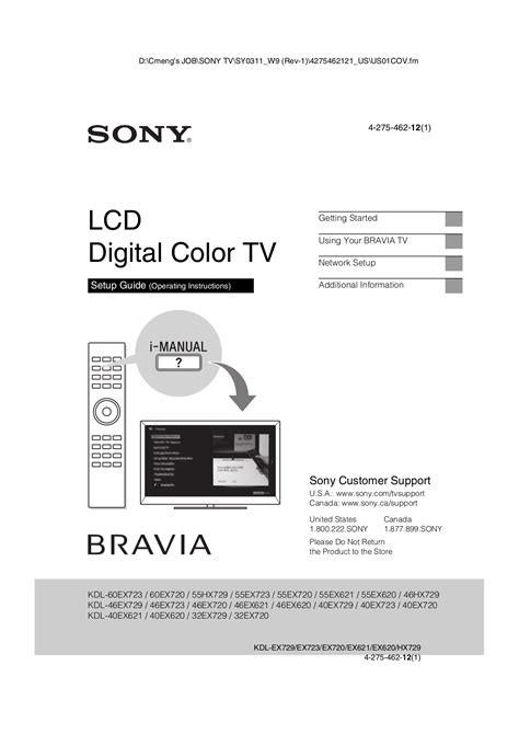 Read Sony Tv User Guide 