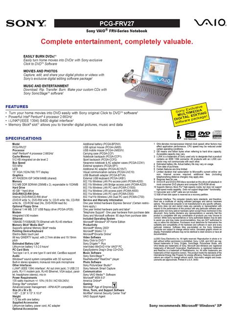 Full Download Sony Vaio Manual Guide 