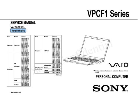 Read Online Sony Vaio Vpcf1 Service Manual 