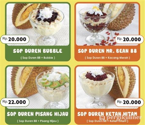 SOP DUREN 88 KEMAYORAN：Daftar Harga Menu Delivery Sop Duren 88, Kemayoran Jakarta Pusat