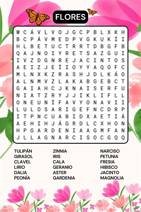 Sopa De Letras Gratis En Español Para Adultos