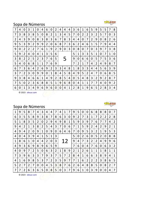 Sopa De Numeros