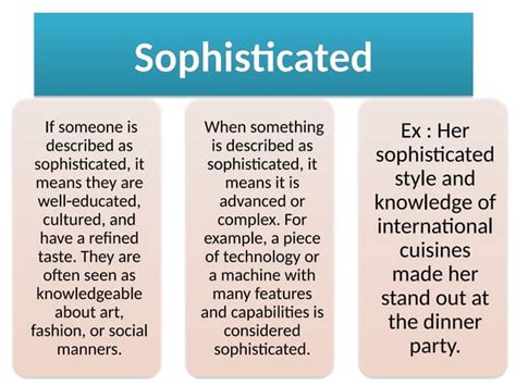 sophisticated meaning