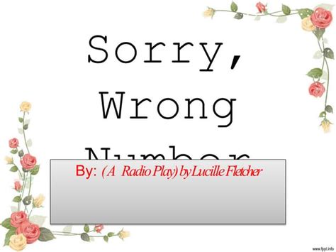 Sorry Wrong Number Meaning