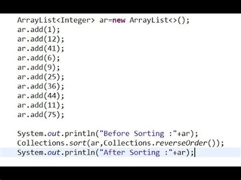 sort arraylist in descending order java