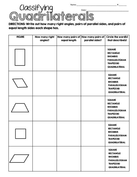 Sorting Quadrilaterals Worksheet   Classifying And Sorting Quadrilaterals Teaching Resources - Sorting Quadrilaterals Worksheet