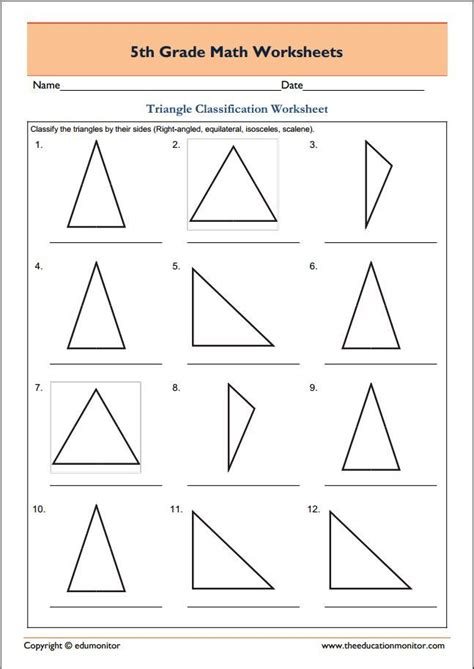 Sorting Triangles Worksheets 99worksheets 4th Grade Triangles Worksheet - 4th Grade Triangles Worksheet
