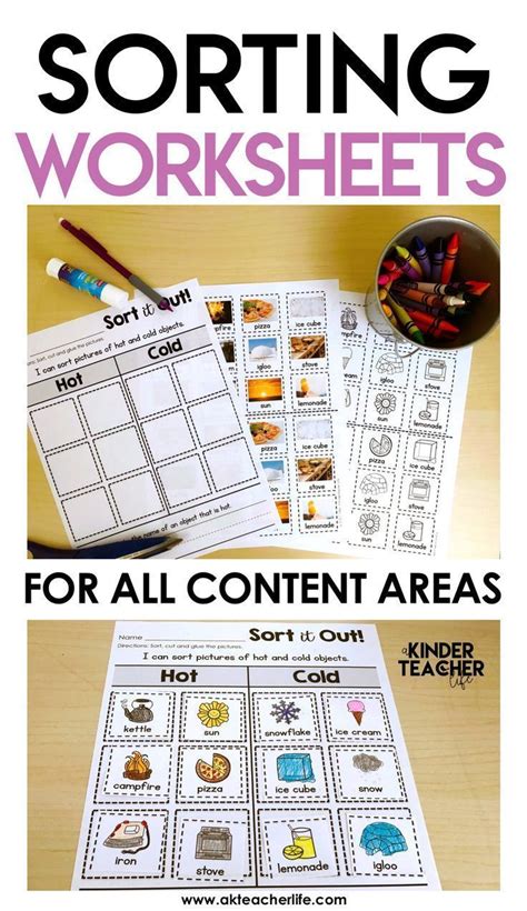 Sorting Worksheets For All Content Areas Freebie Included Sorting Worksheets Kindergarten - Sorting Worksheets Kindergarten