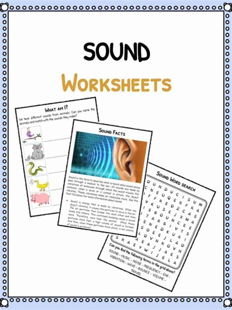 Sound Facts Amp Worksheets For Kids Types Of Sound Worksheets Grade 4 - Sound Worksheets Grade 4