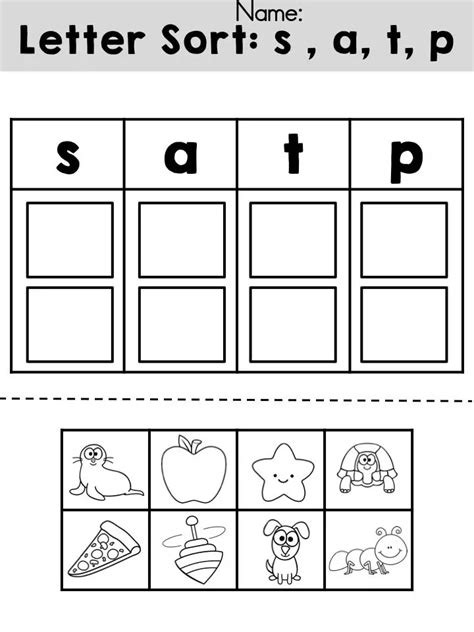 Sound Sort Cut And Glue Worksheet Pack S Satpin Worksheet For Kindergarten - Satpin Worksheet For Kindergarten