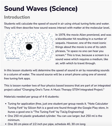 Sound Waves Lesson Plan For Middle School Study Sound Waves Middle School Worksheet - Sound Waves Middle School Worksheet