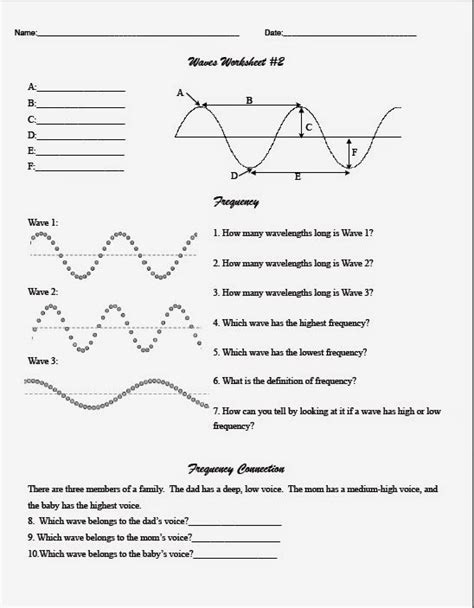 Sound Waves Middle School Worksheet   Sound Waves Activities For Middle School Science - Sound Waves Middle School Worksheet