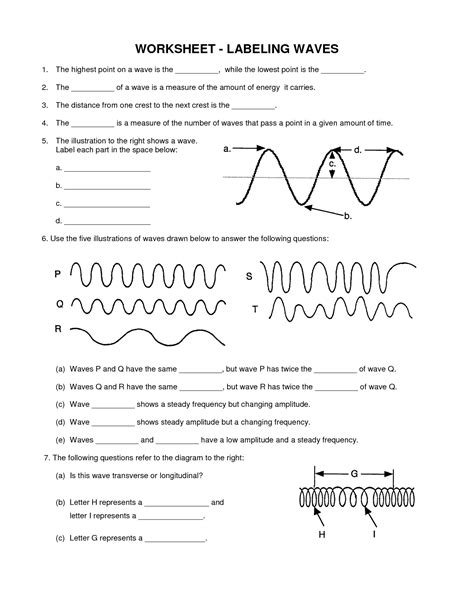 Sound Waves Worksheet Middle School   Waves Sound And Light Worksheet Answer Key And - Sound Waves Worksheet Middle School