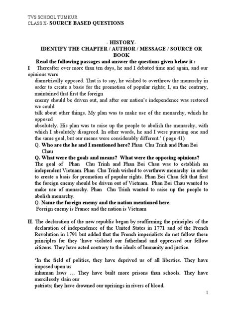 Source Based Questions
