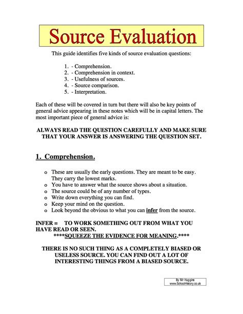 Source Evaluation Worksheet Free Pdf Download Gcse Source Evaluation Worksheet - Source Evaluation Worksheet